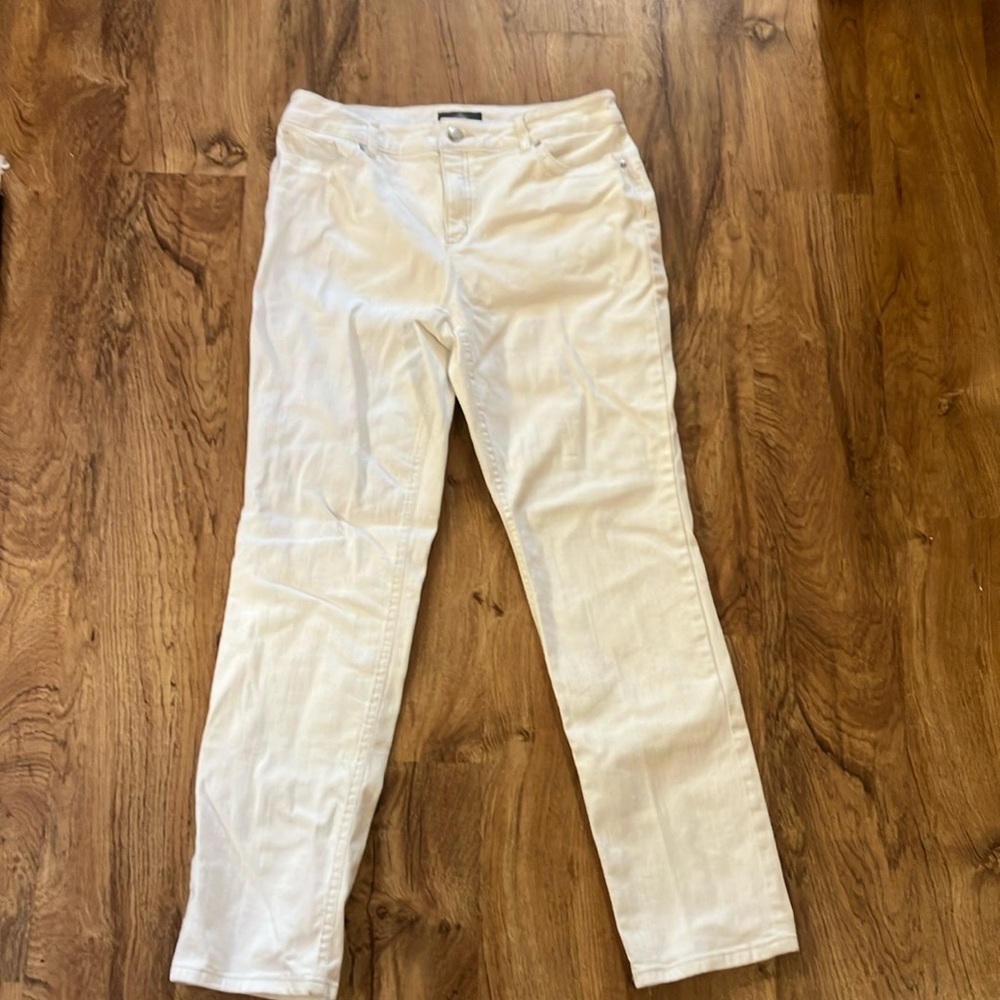 White Straight-Leg Jeans Chicos size 8